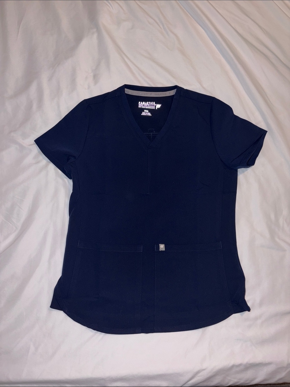 Fabletics Women's Navy V-Neck Short Sleeve Scrub Top